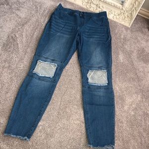 Hue Blue Denim Jeggings Sz M